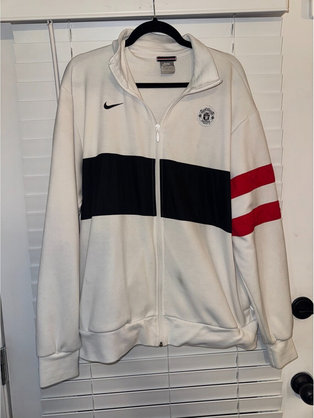 Original and Vintage Nike Manchester United N98 Fleece Lined Track Jacket SZ XL